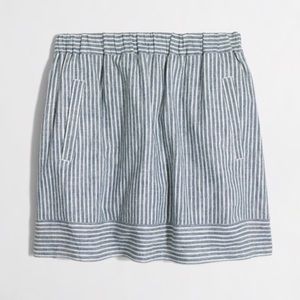 J crew blue striped mini skirt